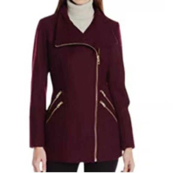 Guess Wool Moto/Pea Coat wirh Zippers - Picture 14 of 14